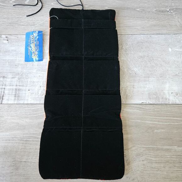 Pendleton Jewelry Roll Bright Red Wool Cotton Blend Southwest Design Vintage NOS - Picture 8 of 10